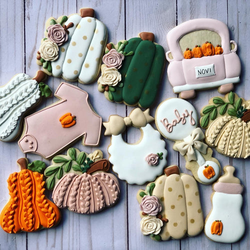 Pumpkin Fall Baby shower cookies