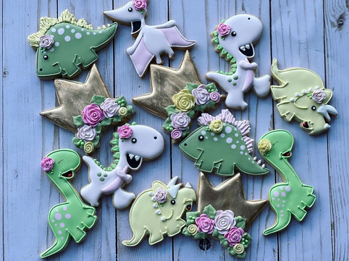 Girl Dinosaur Cookies