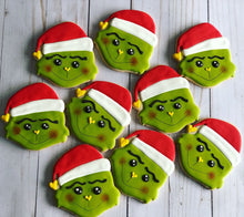 Load image into Gallery viewer, Grinch Christmas Cookie