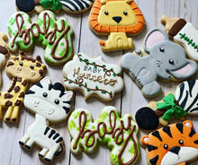 Load image into Gallery viewer, Jungle Safari baby shower Cookies