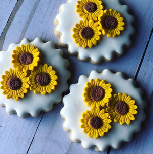 One year old sunflowers birthday Theme Cookies