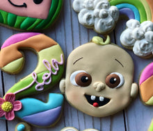 Load image into Gallery viewer, Cocomelon Rainbow Theme Cookies