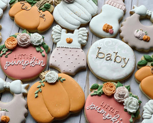 Autumn Fall Baby shower cookies