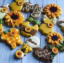 Load image into Gallery viewer, Sunflower Baby shower cookies