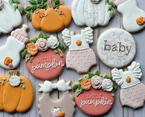 Autumn Fall Baby shower cookies