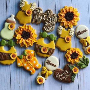 Sunflower Baby shower cookies