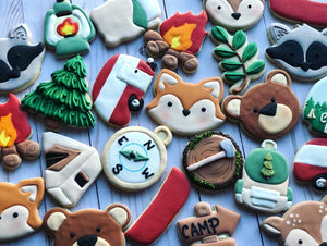 Camping woodland  Theme Cookies- 2 Dozen