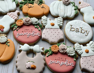 Autumn Fall Baby shower cookies