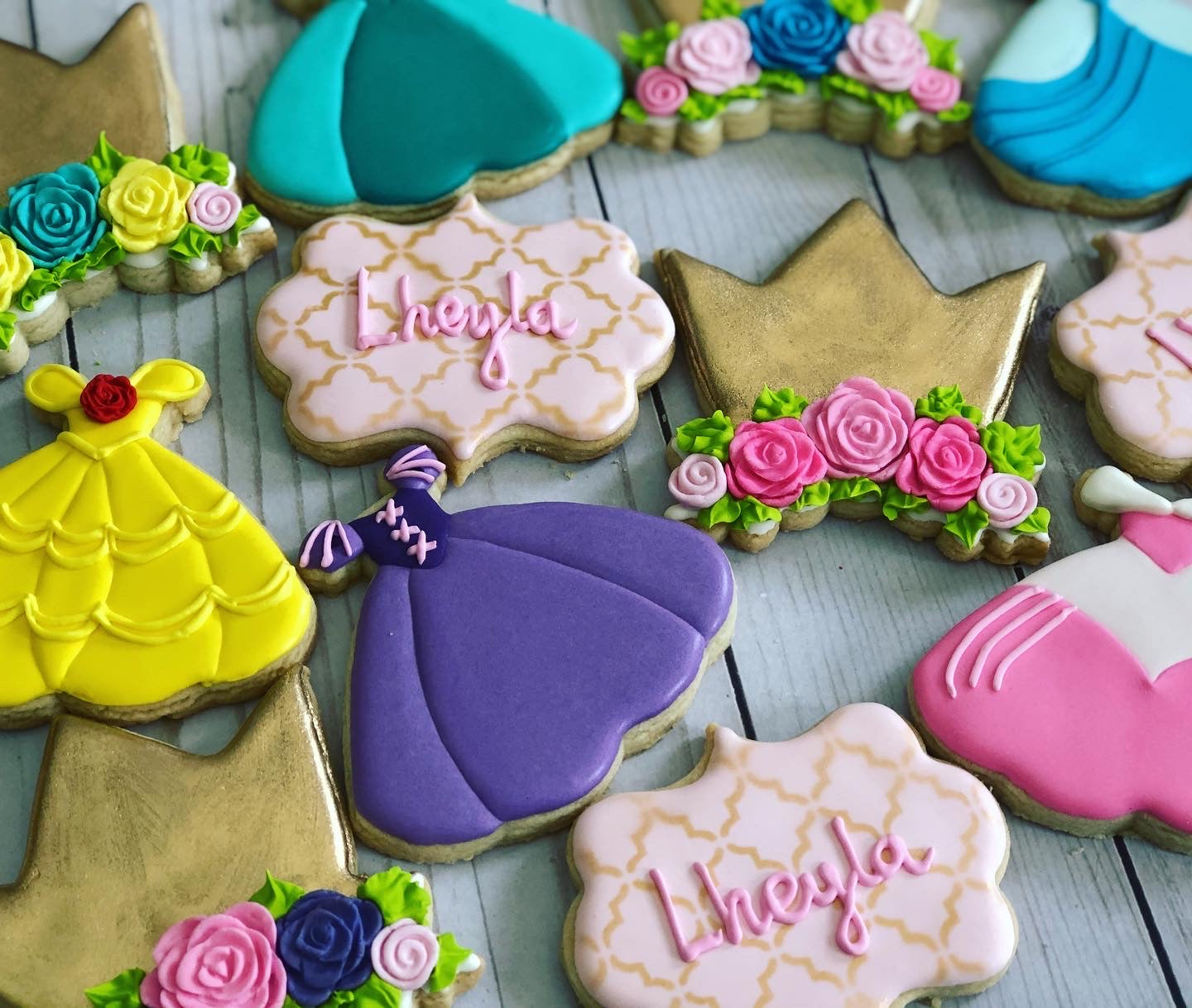princess dress sugar cookies Disney Princess Inspired Ariel, Belle, Sleeping Beauty, Rapunzel, Tiana, Elsa Dress cookies
