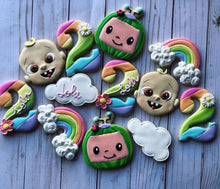 Load image into Gallery viewer, Cocomelon Rainbow Theme Cookies