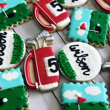 Load image into Gallery viewer, Red Golf theme cookies