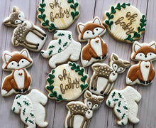 Load image into Gallery viewer, Woodland Baby shower cookies