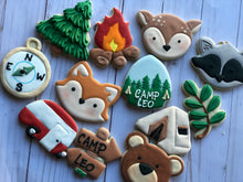 Load image into Gallery viewer, Camping woodland  Theme Cookies- 2 Dozen