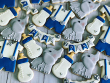 Load image into Gallery viewer, Elephant theme Baby shower cookies