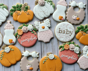 Autumn Fall Baby shower cookies