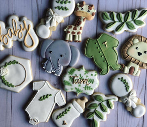 Safari Animal baby shower Cookies