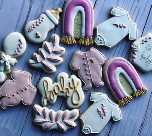 Rainbow Baby shower cookies
