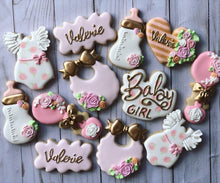 Load image into Gallery viewer, Girl Baby shower cookies