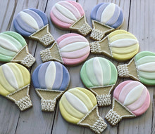 Load image into Gallery viewer, One year old birthday hot air ballon Theme Cookies