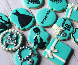 Sweet sixteen, Tiffany and co Theme Cookies