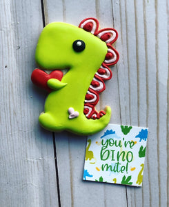 Valentine dinosaur cookie gift