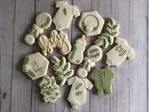 Natural Baby shower cookies