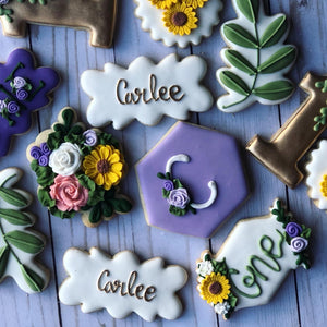 One year old sunflowers birthday Theme Cookies