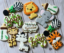 Load image into Gallery viewer, Jungle Safari baby shower Cookies