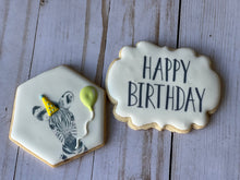 Load image into Gallery viewer, Birthday zebra Gift Cookies