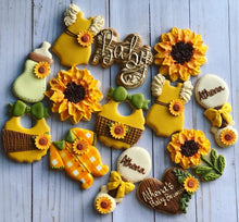 Load image into Gallery viewer, Sunflower Baby shower cookies