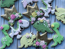Load image into Gallery viewer, Girl Dinosaur Cookies