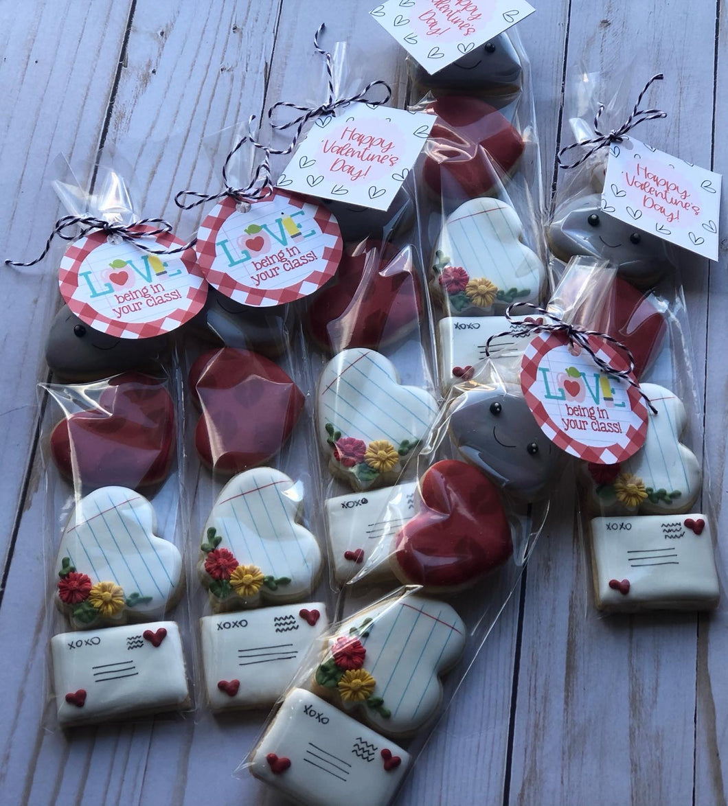 Valentines mini cookies bags