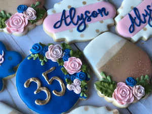 Adult Birthday Theme Cookies