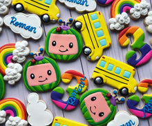 Load image into Gallery viewer, Cocomelon Rainbow Theme Cookies