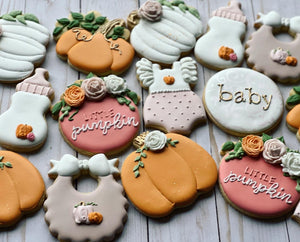 Autumn Fall Baby shower cookies