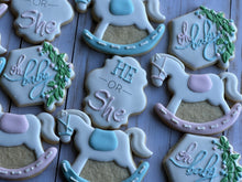 Load image into Gallery viewer, Baby shower gender reveal cookies