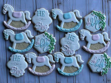 Load image into Gallery viewer, Baby shower gender reveal cookies