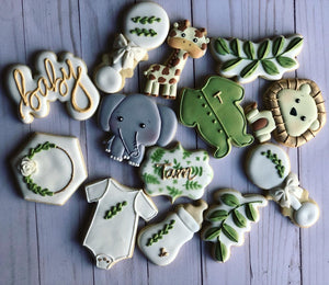 Safari Animal baby shower Cookies