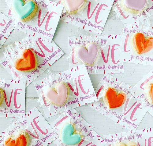 Valentines mini cookie with card- 1 DOZEN