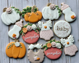 Autumn Fall Baby shower cookies