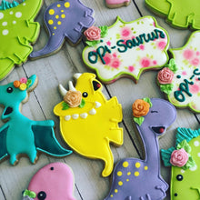 Load image into Gallery viewer, Girl Dinosaur Cookies