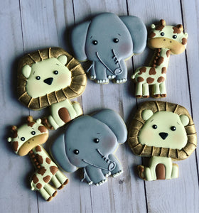 Safari Animal baby shower Cookies