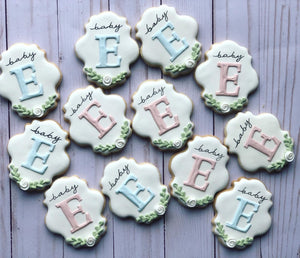 Baby shower gender reveal cookies