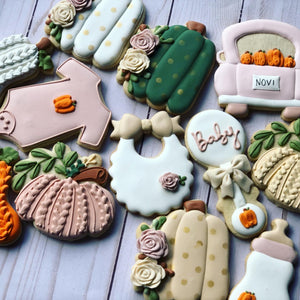 Pumpkin Fall Baby shower cookies