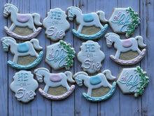 Load image into Gallery viewer, Baby shower gender reveal cookies