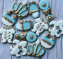Load image into Gallery viewer, Prince Boy Baby shower cookies