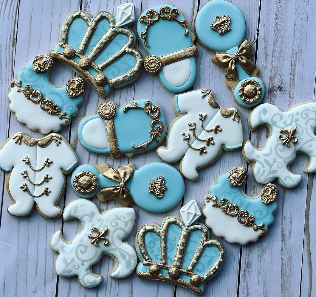 Prince Boy Baby shower cookies