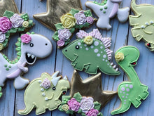 Load image into Gallery viewer, Girl Dinosaur Cookies