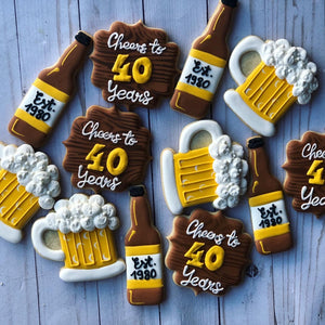 Adult Beer birthday theme  Cookies
