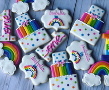 Load image into Gallery viewer, One year old rainbow birthday Theme Cookies